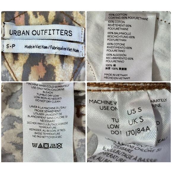 Urban Outfitters Camille Cotton Printed Overalls Leopard Print Streetwear Sz SP - Picture 10 of 10